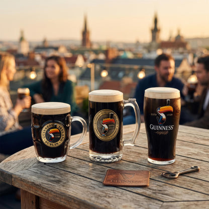 Guinness Toucan Glass Tankard with Badge