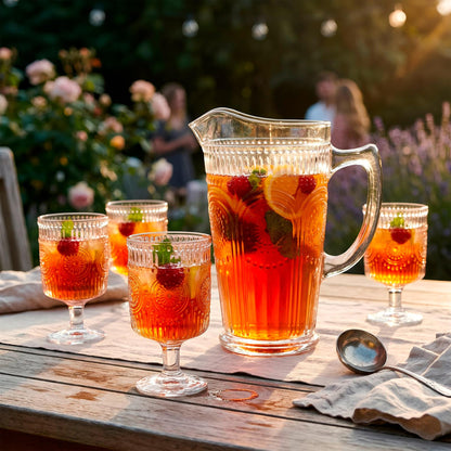 1.3L Amore Ribbed Glass Water Jug