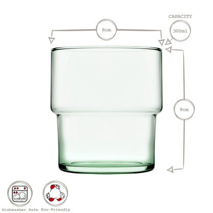 300ml Aware Hill Recycled Glass Stacking Tumbler - Green