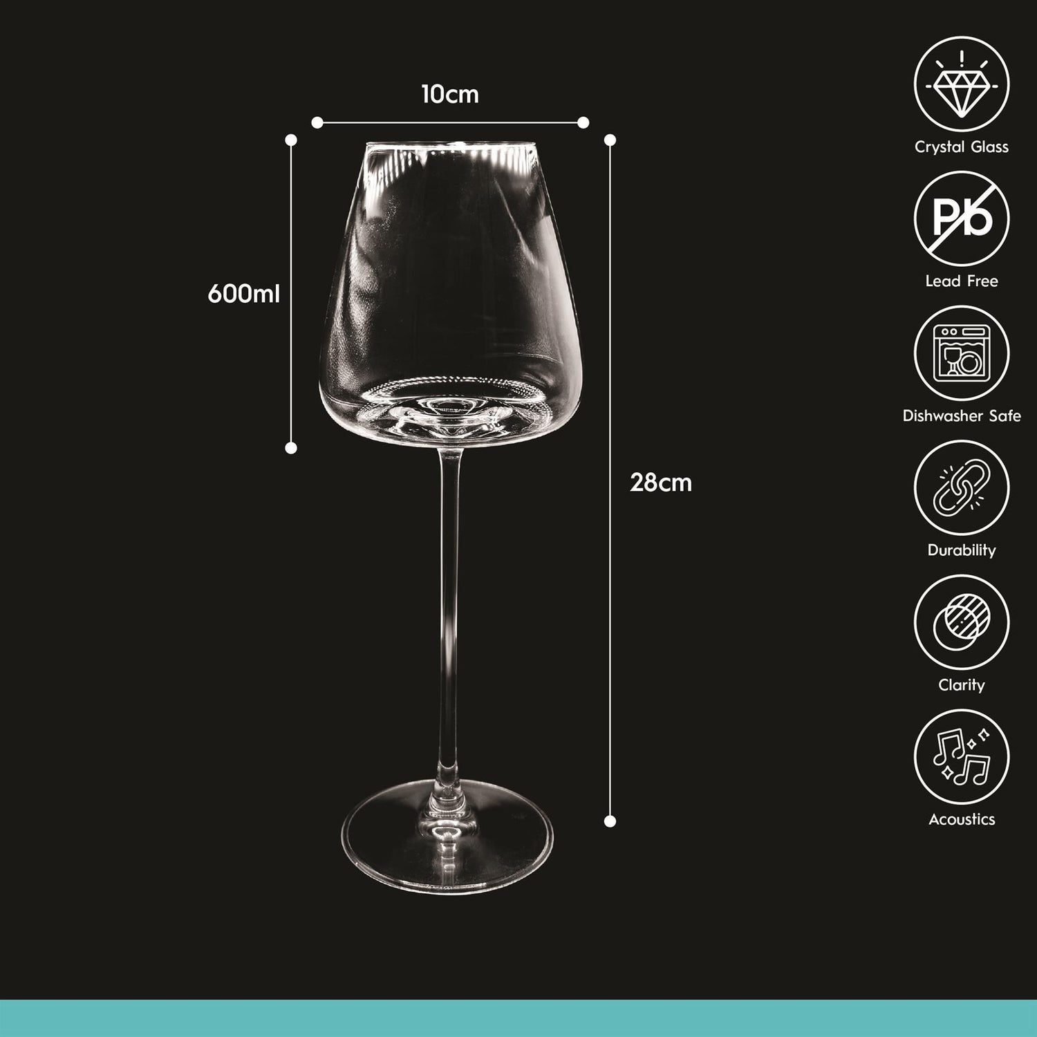 600ml Dulwich Crystal Red Wine Glass