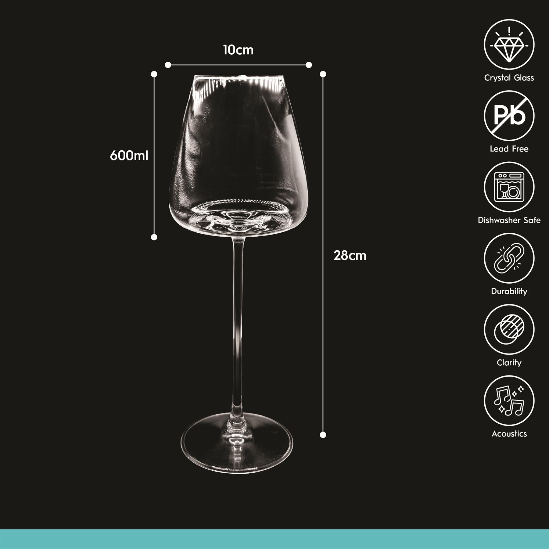 600ml Dulwich Crystal Red Wine Glass