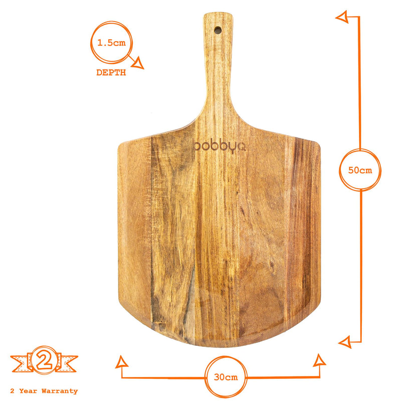 30cm x 50cm Wooden Chopping Board & Handle - By BobbyQ