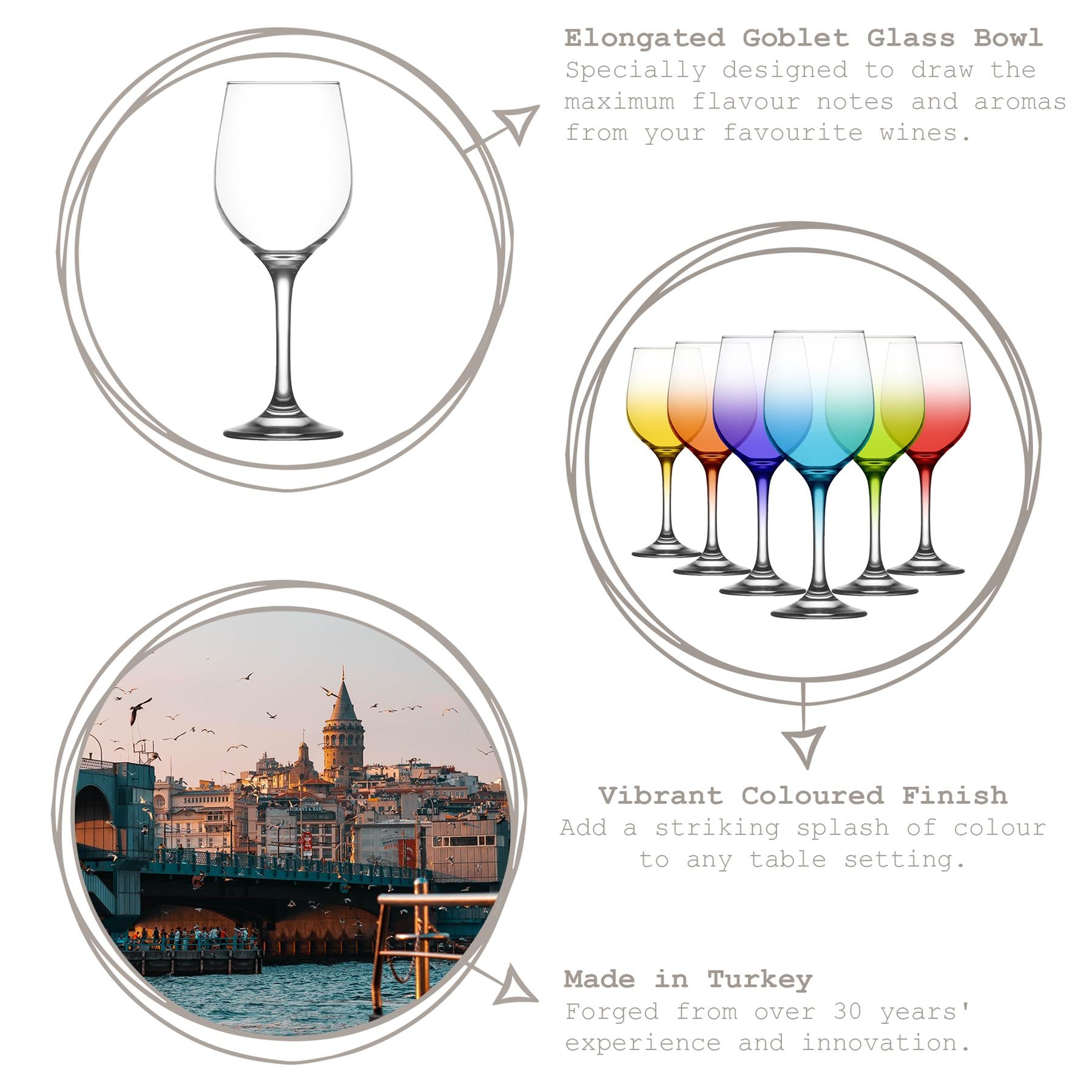 395ml Fame Wine Glass - Full Colour