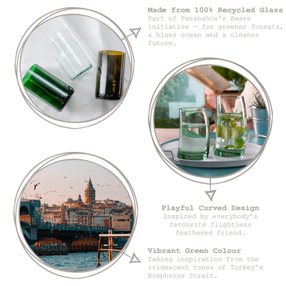 275ml Aware Penguen Recycled Glass Tumbler - Green