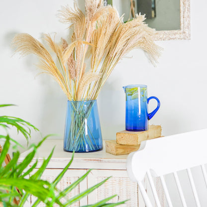 3.5L Jebel Recycled Glass Vase - Blue