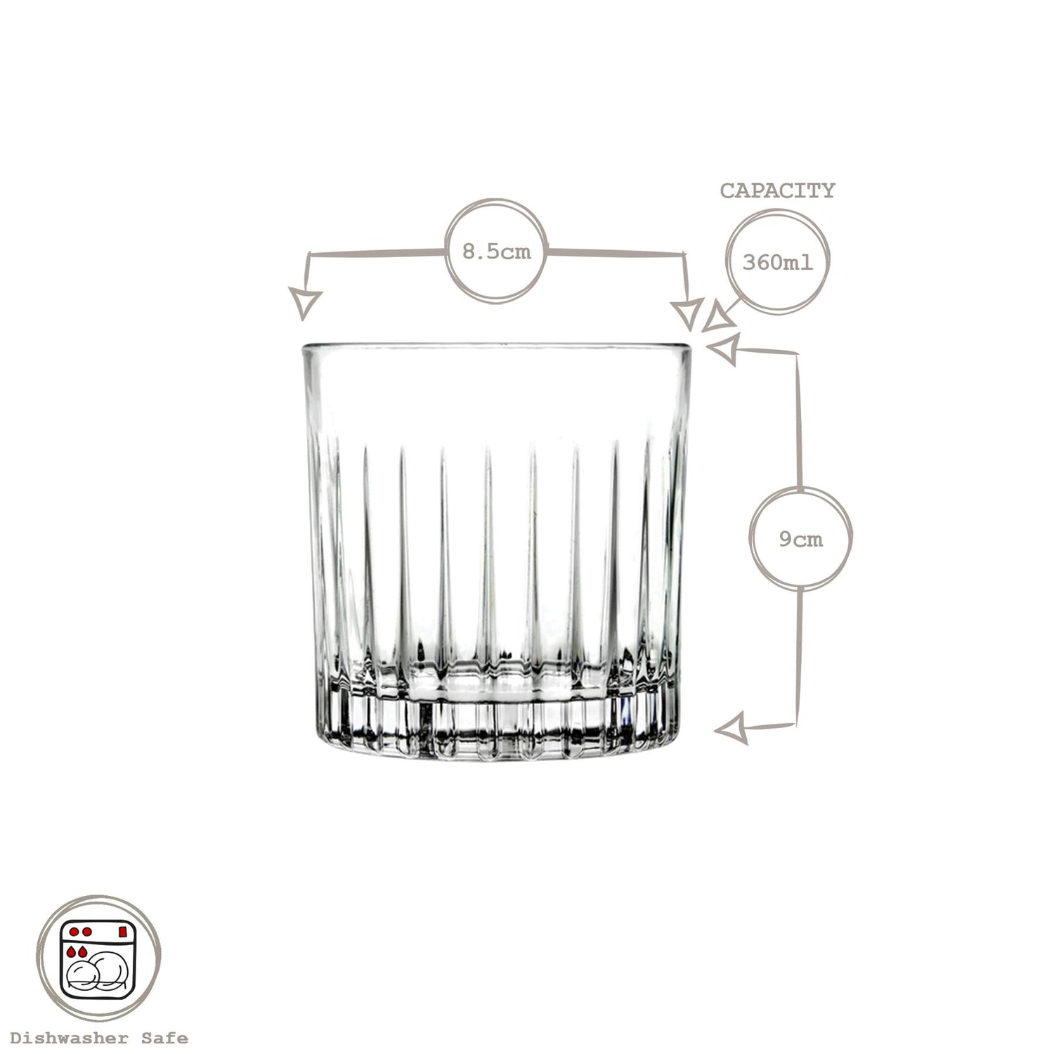 4 Piece 340ml Mixology DOF Whisky Glass Set