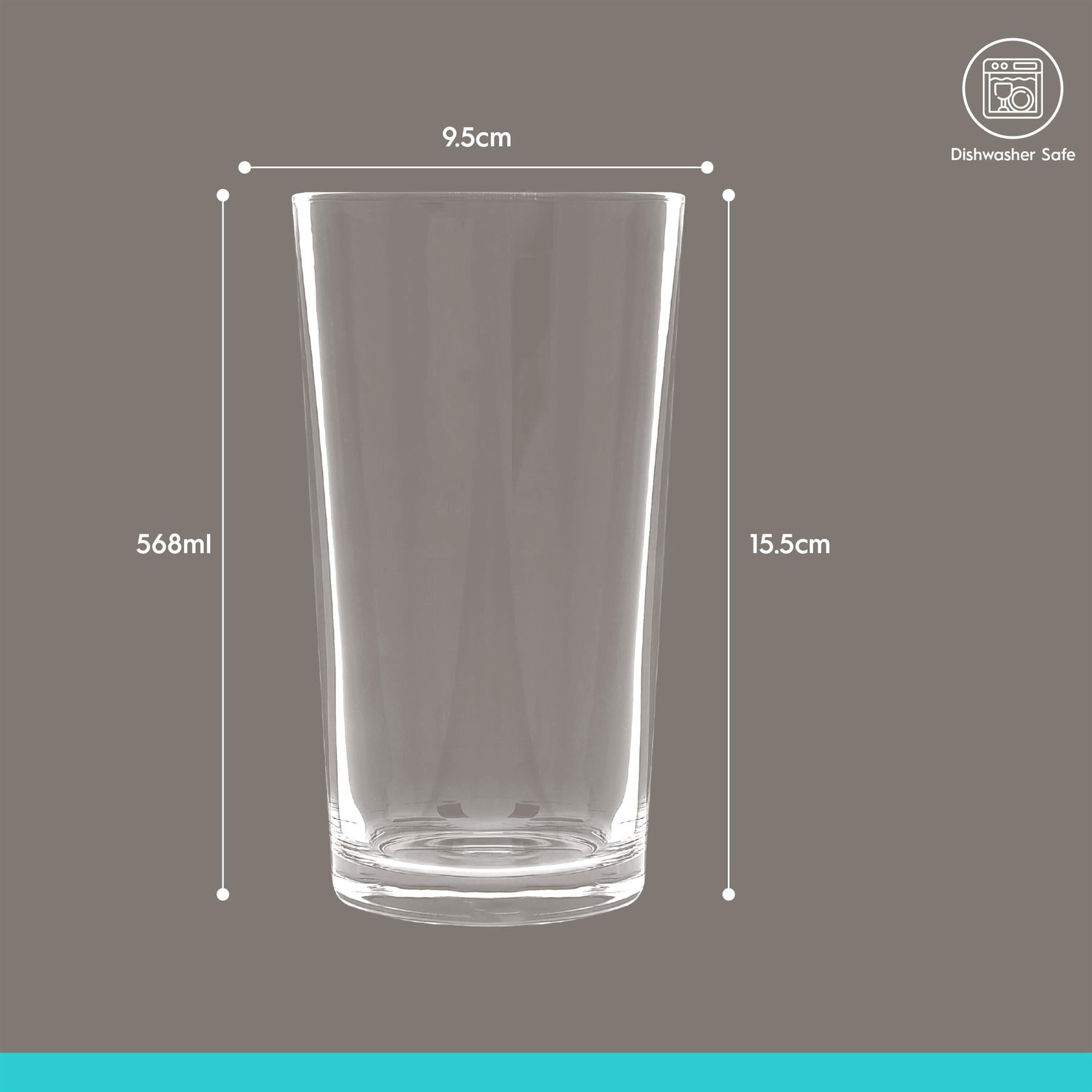 568ml (20oz) Conical Pint Beer Glass