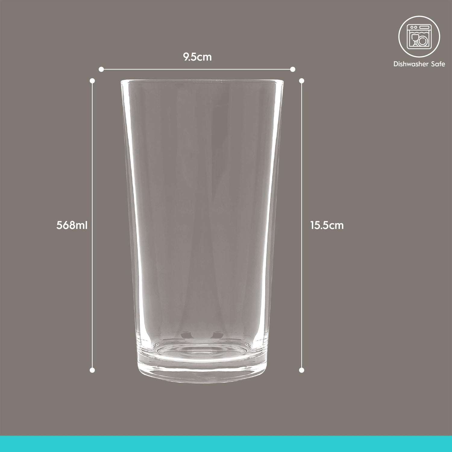 568ml (20oz) Conical Pint Beer Glass