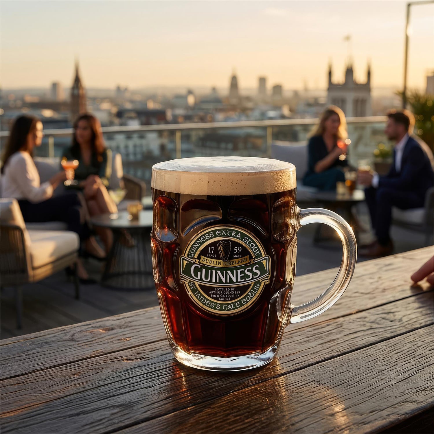 Guinness Ireland Dimpled Glass Tankard