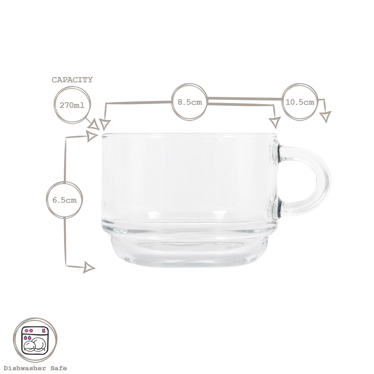 270ml Cozy Stacking Glass Coffee Cup