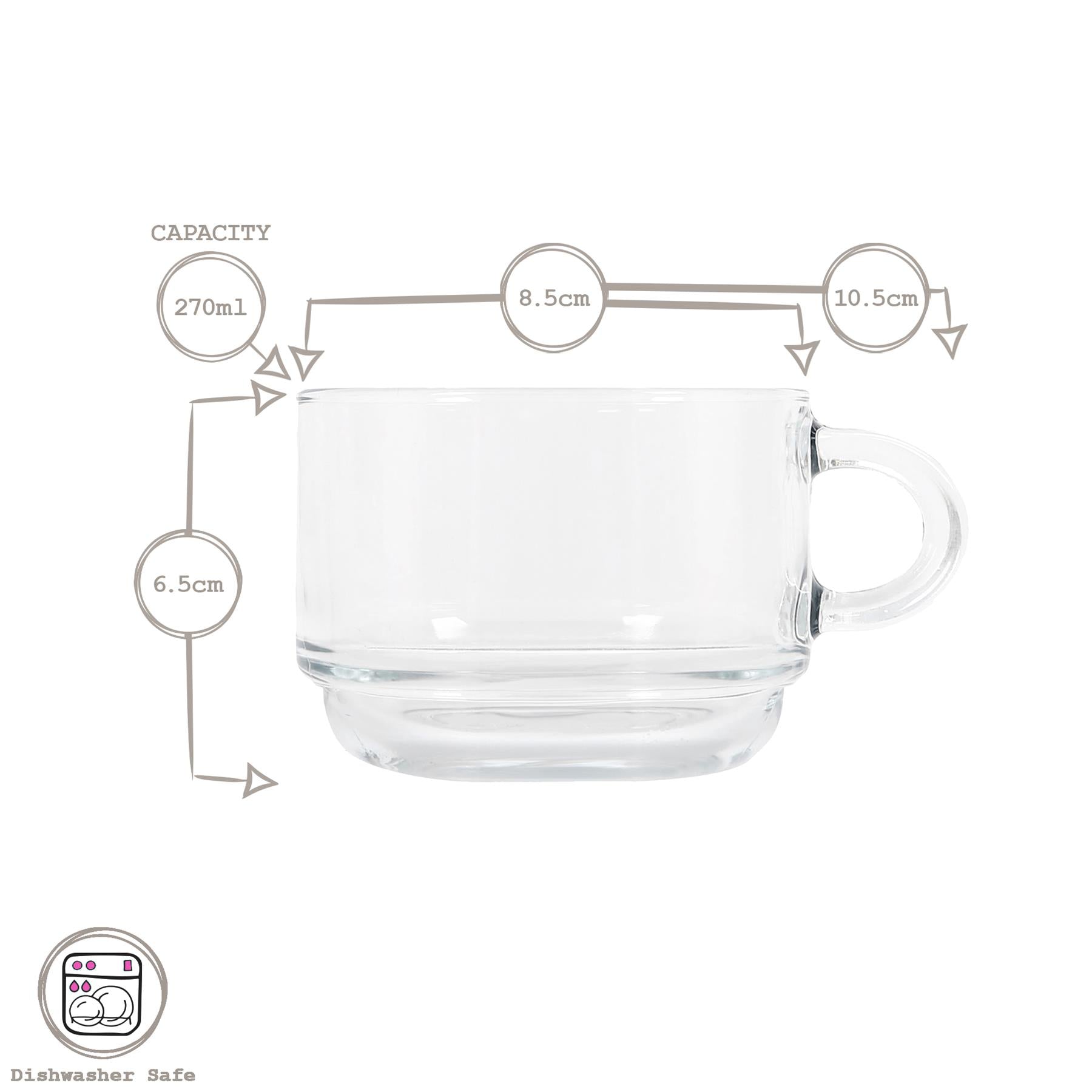 270ml Cozy Stacking Glass Coffee Cup