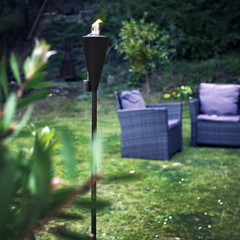 1.46m Cone Metal Garden Fire Torch - By Harbour Housewares