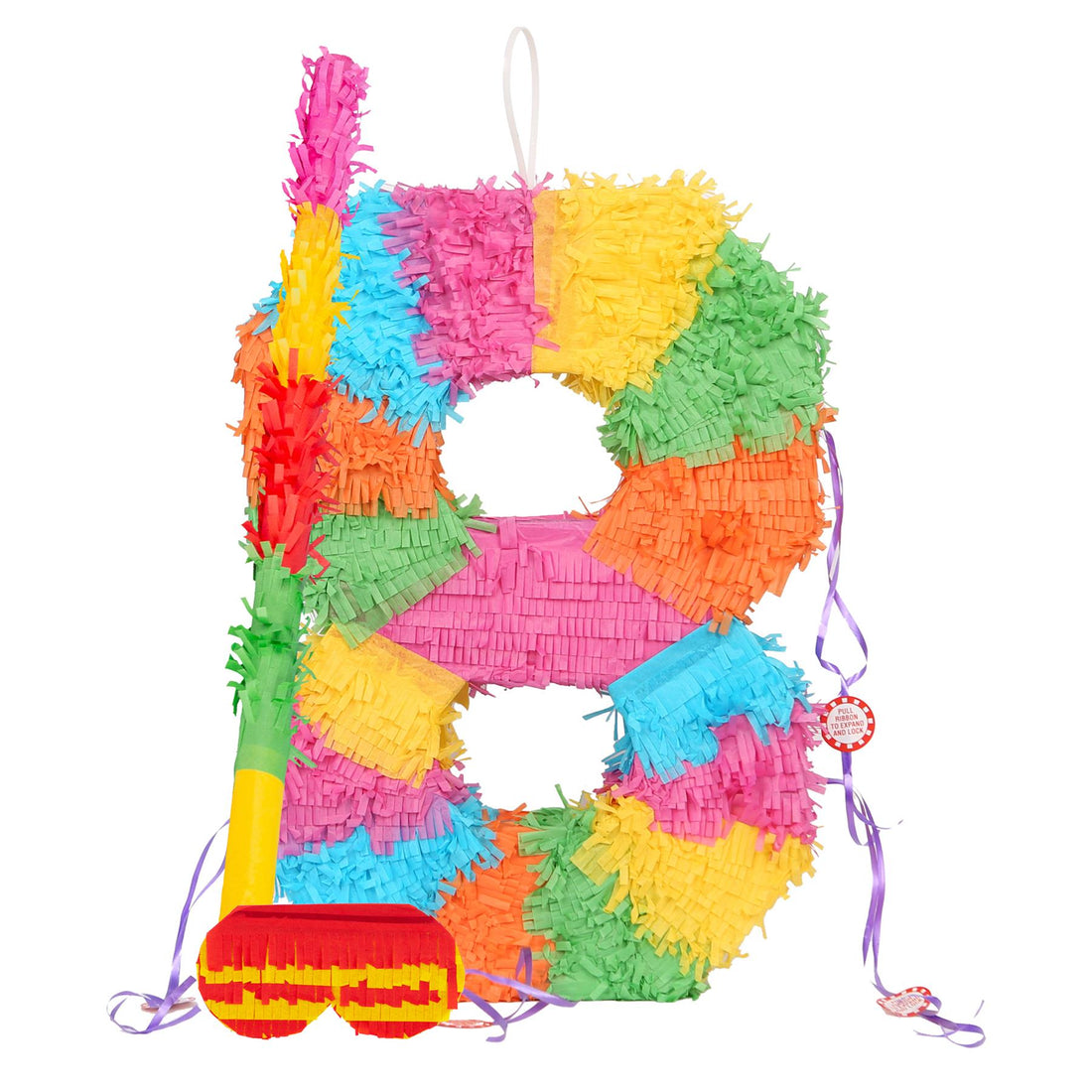 Number 8 Pop-Out Pinata with Stick &amp; Blindfold - Multi Stick