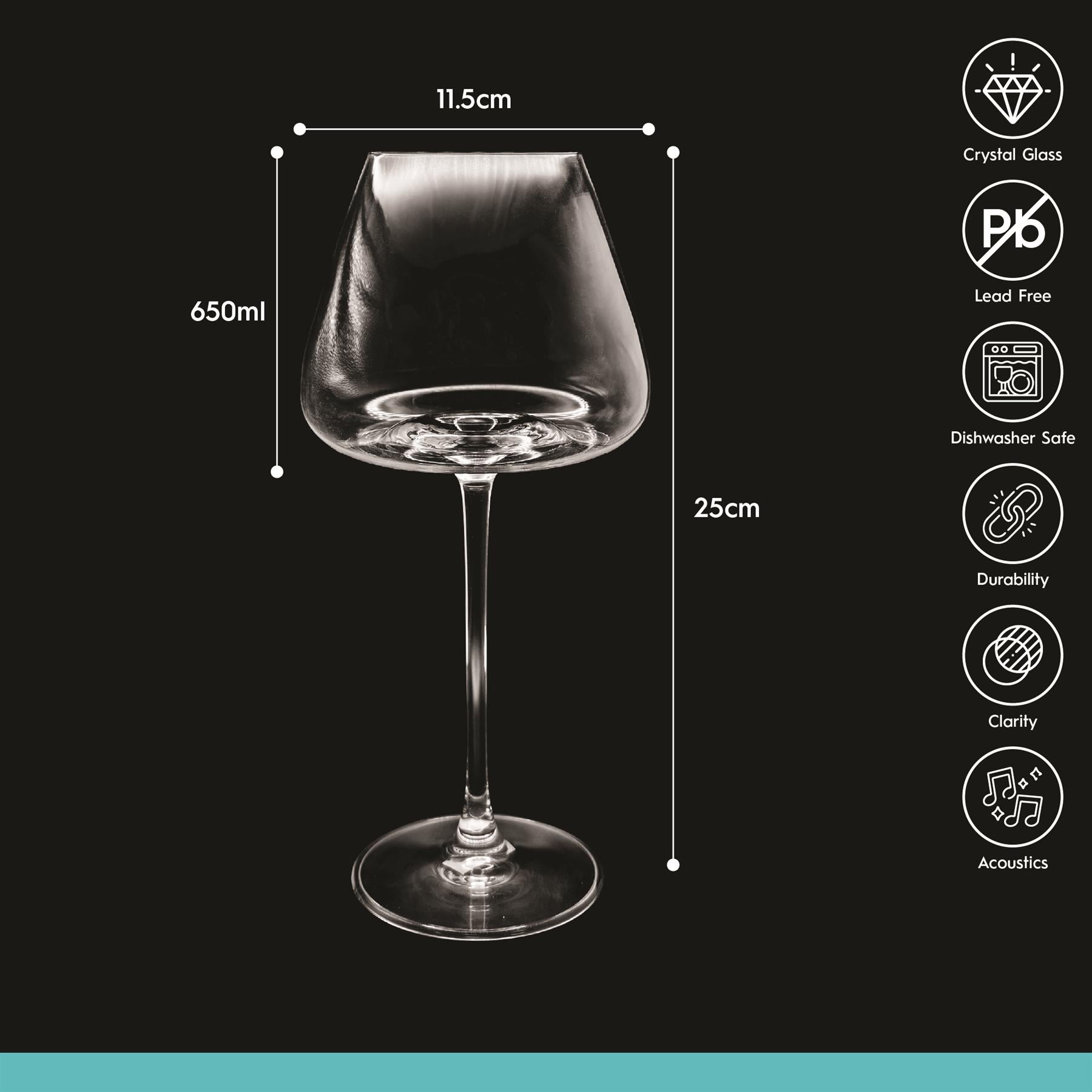 650ml Dulwich Crystal Red Wine Glass