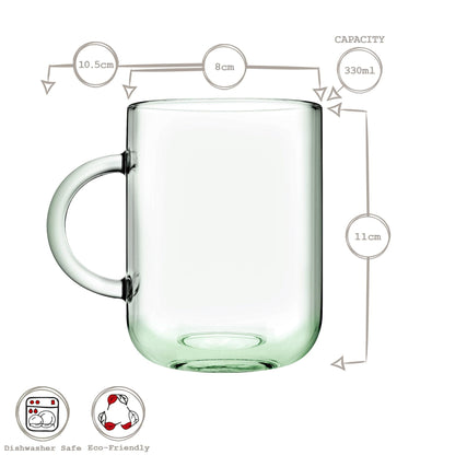 330ml Aware Iconic Recycled Glass Mug - Green