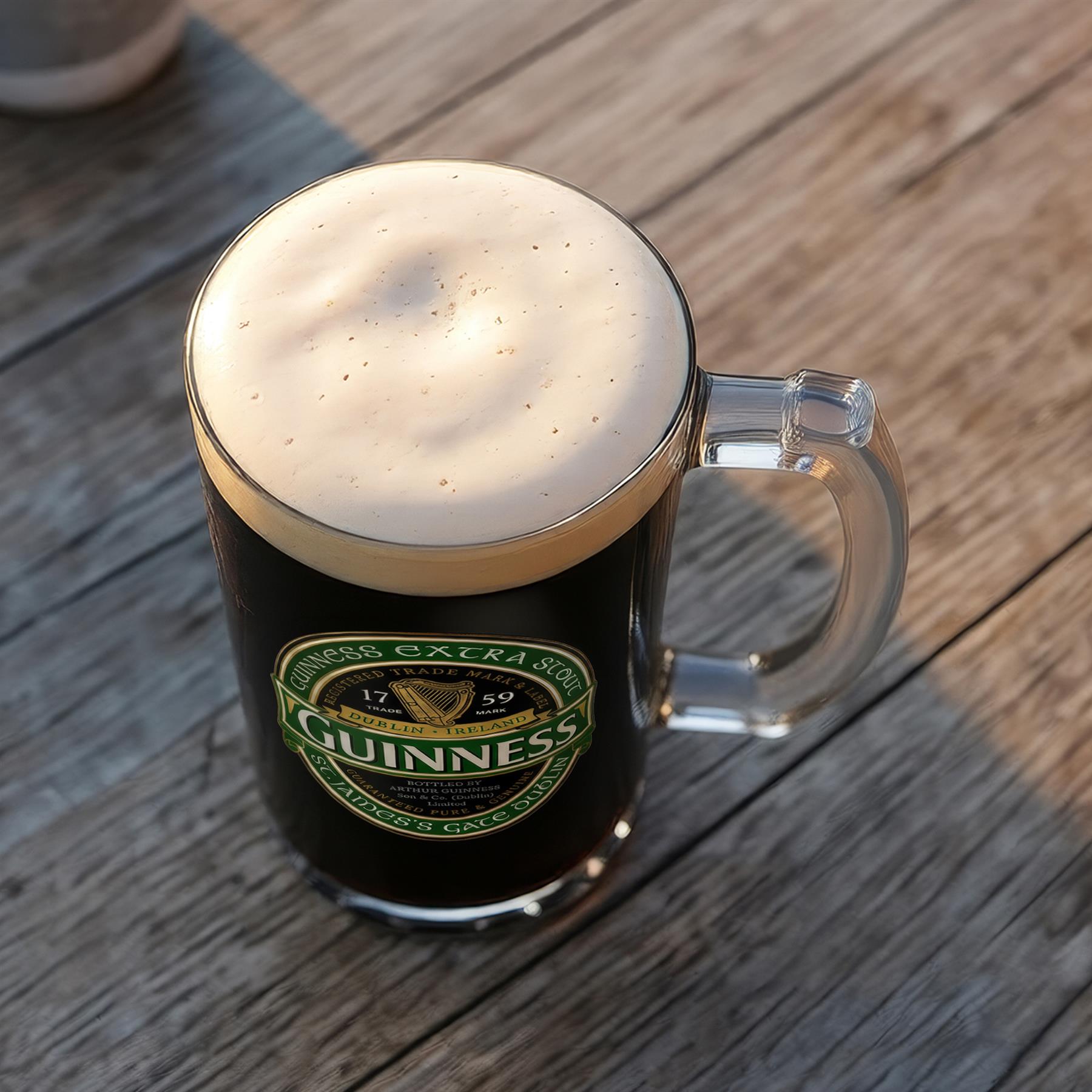 Guinness Ireland Glass Tankard with Badge