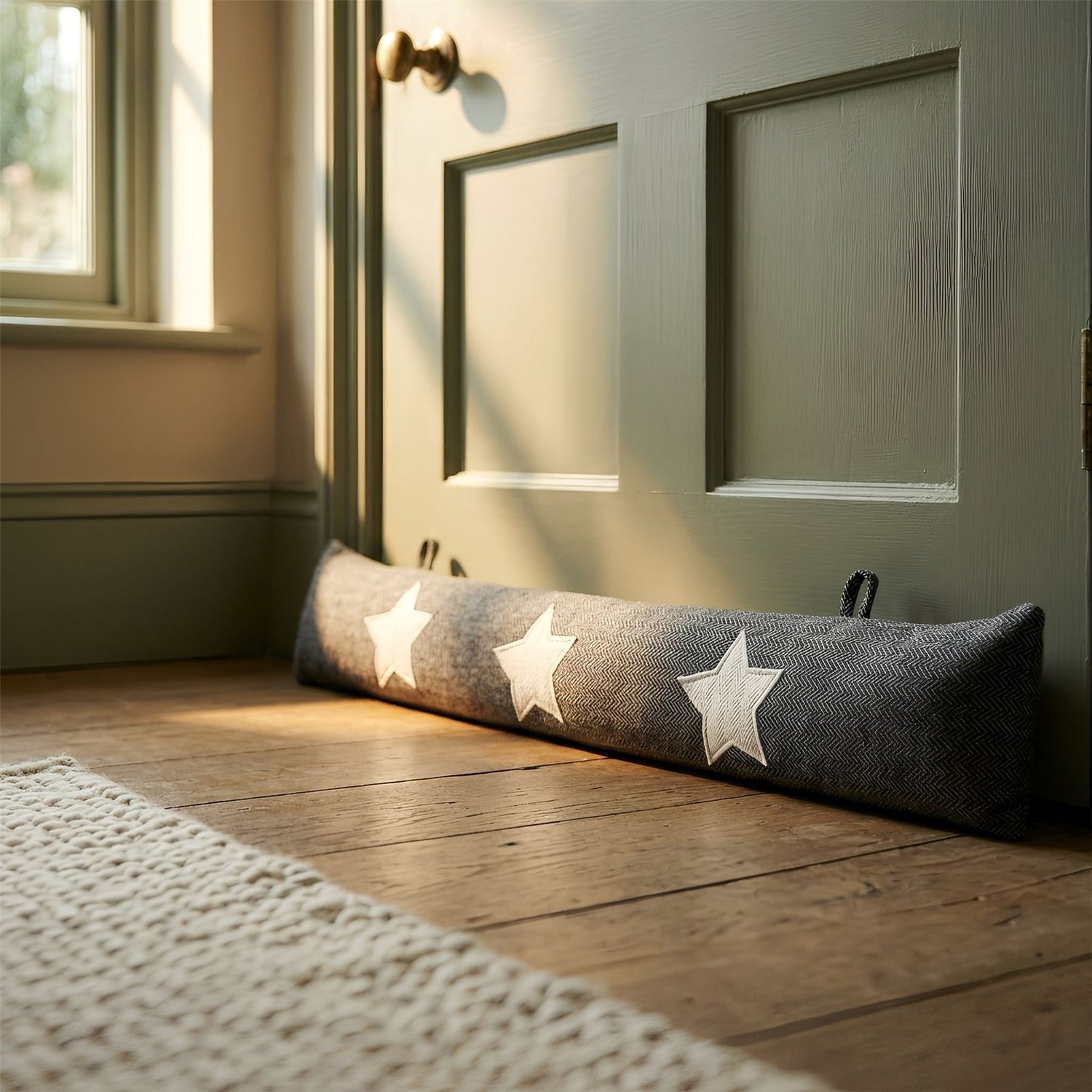 Fabric Door Snake - Grey with Star