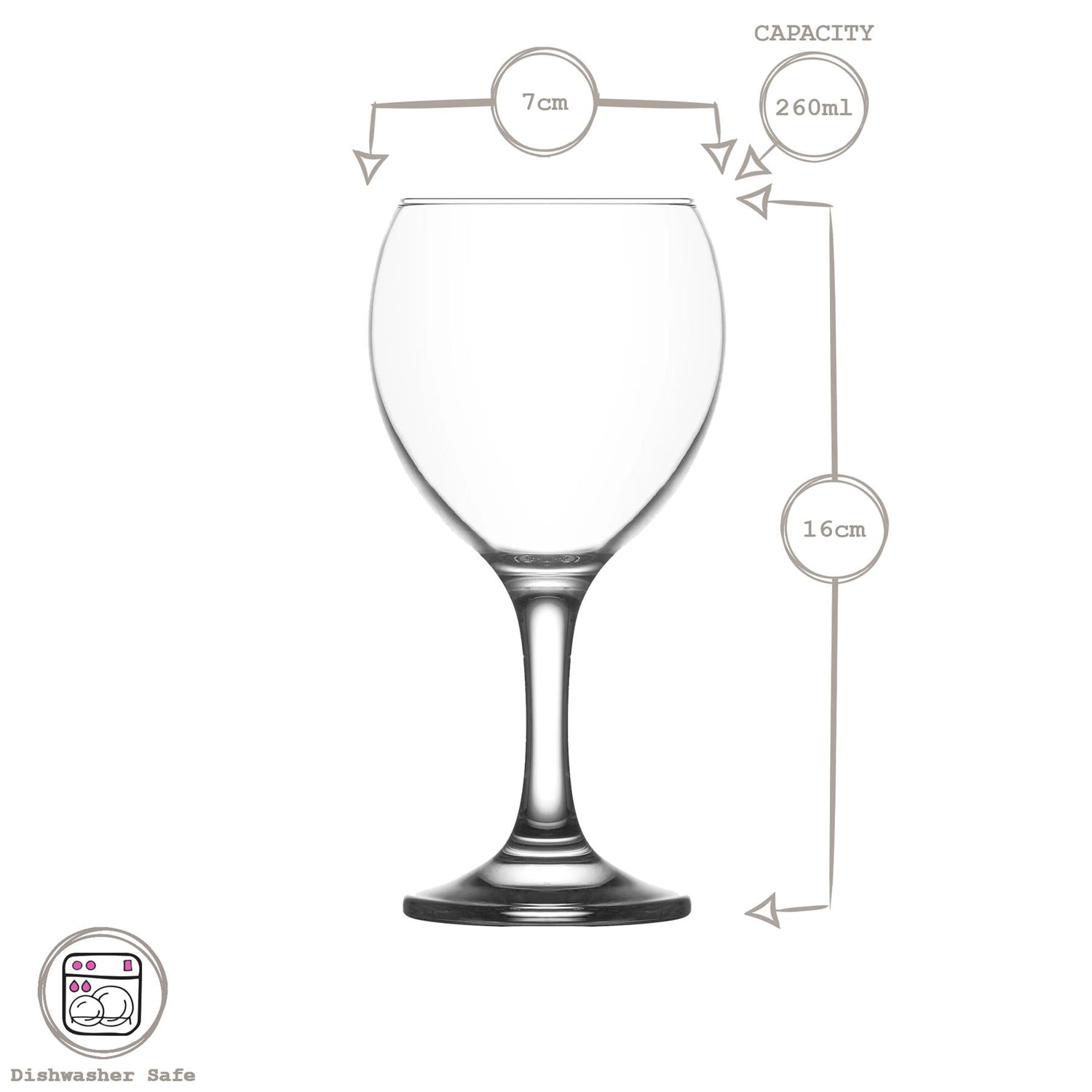 260ml Misket Wine Glass - Coloured Stem