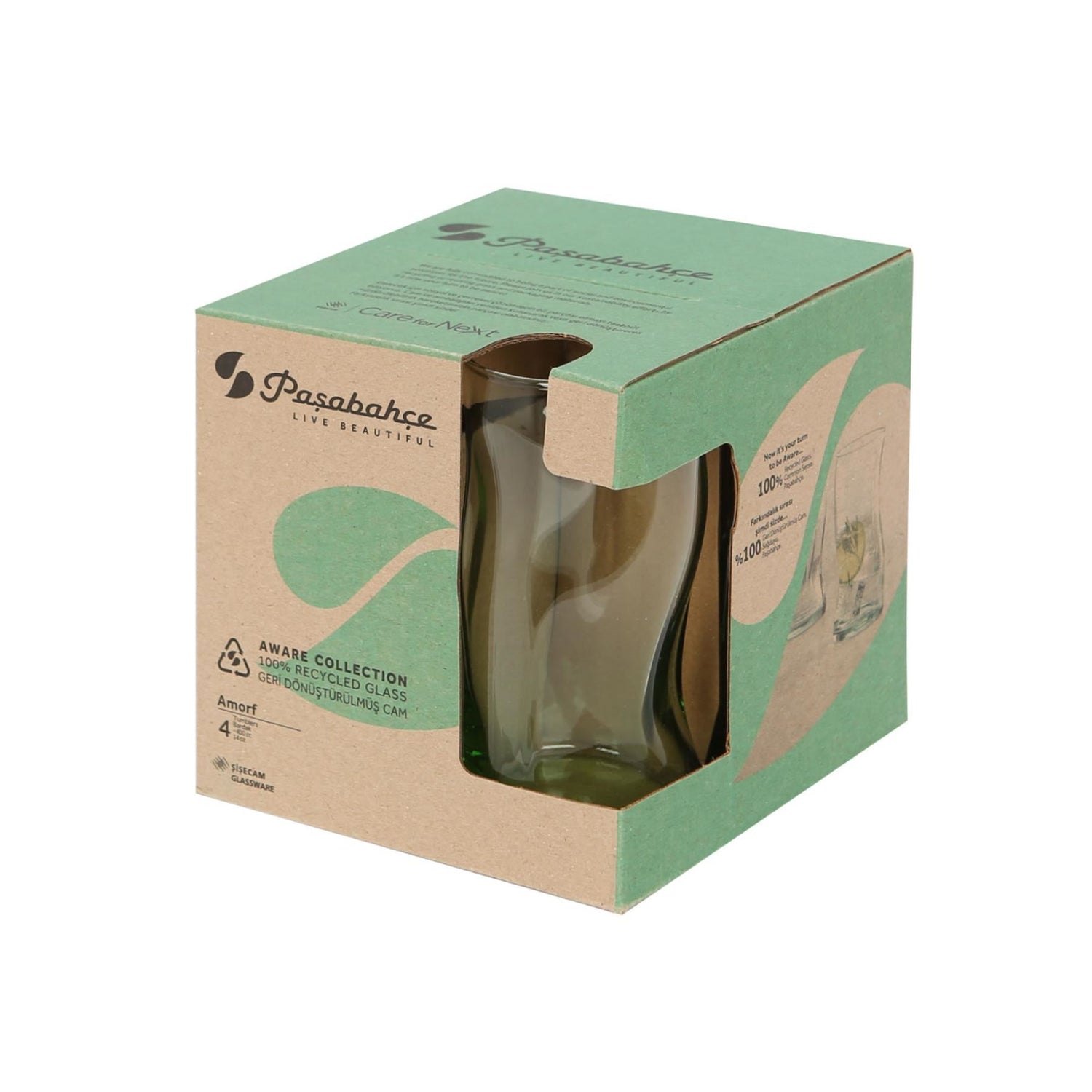 400ml Aware Amorf Recycled Highball Glass - Green