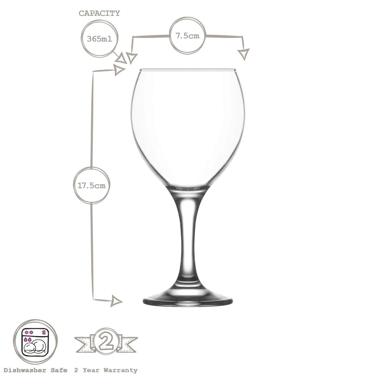 365ml Misket Red Wine Glass