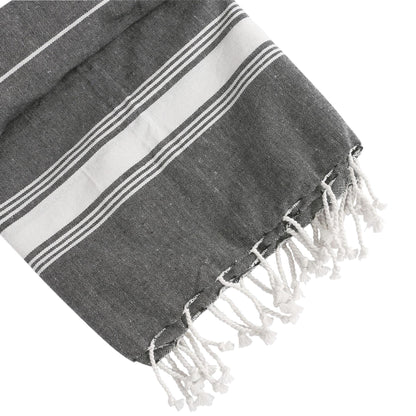 100% Cotton Turkish Beach Towel - Charcoal - 170cm x 90cm