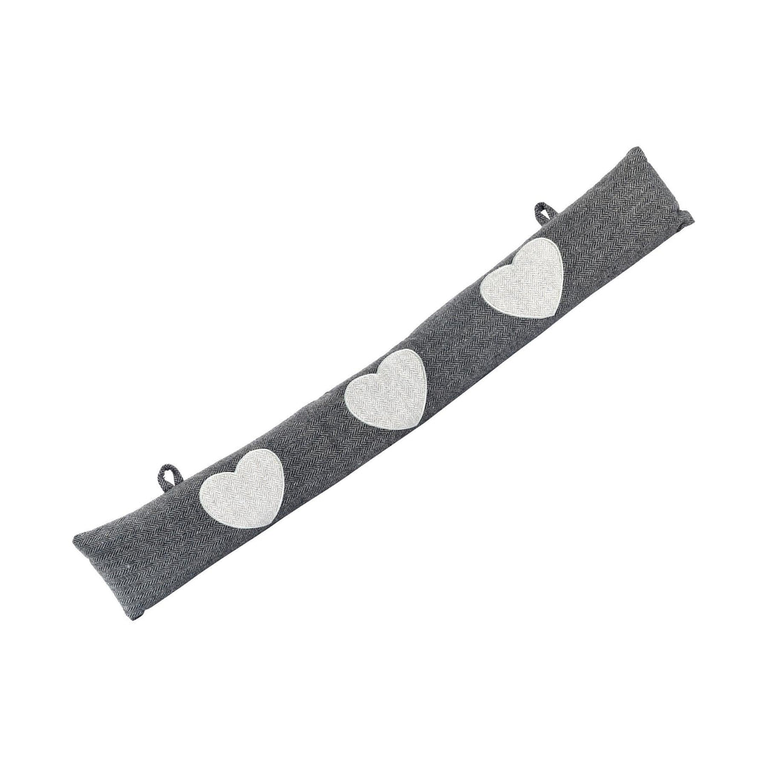 Nicola Spring Fabric Door Snake - Grey with Heart