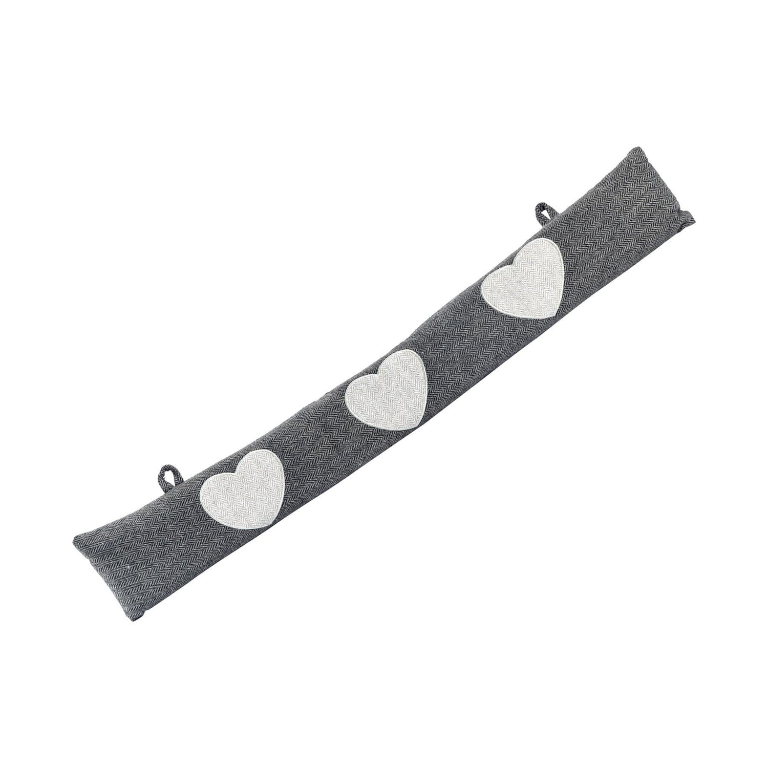 Nicola Spring Fabric Door Snake - Grey with Heart