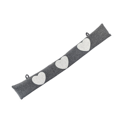 Nicola Spring Fabric Door Snake - Grey with Heart