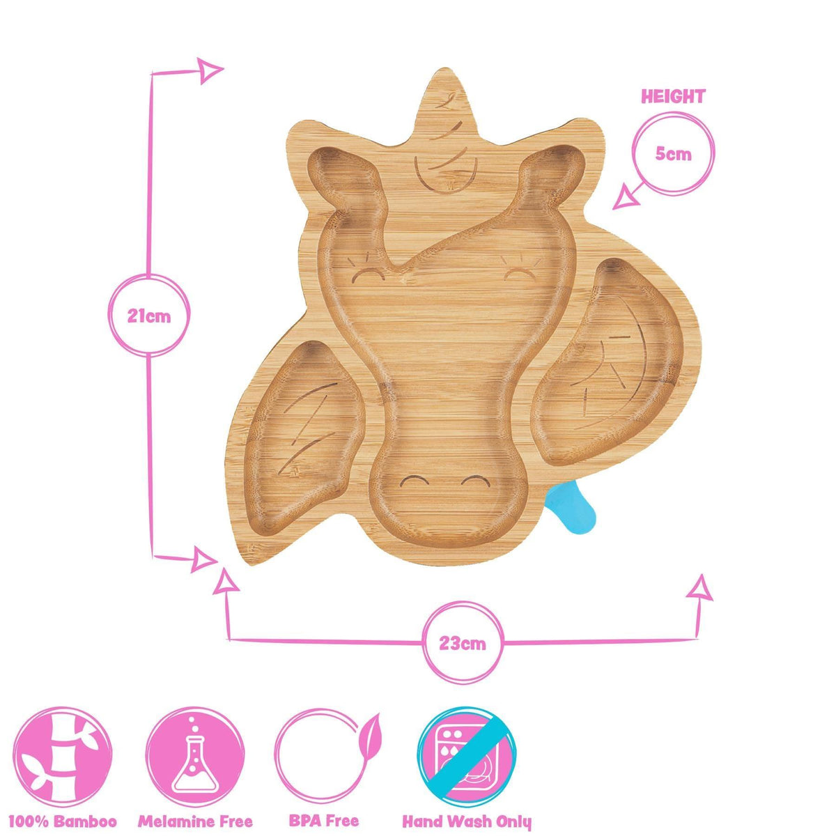 Unicorn Bamboo Baby Suction Plate