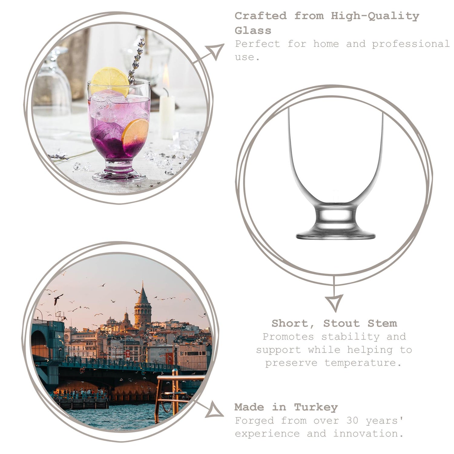 290ml Tokyo Glass Footed Tumbler