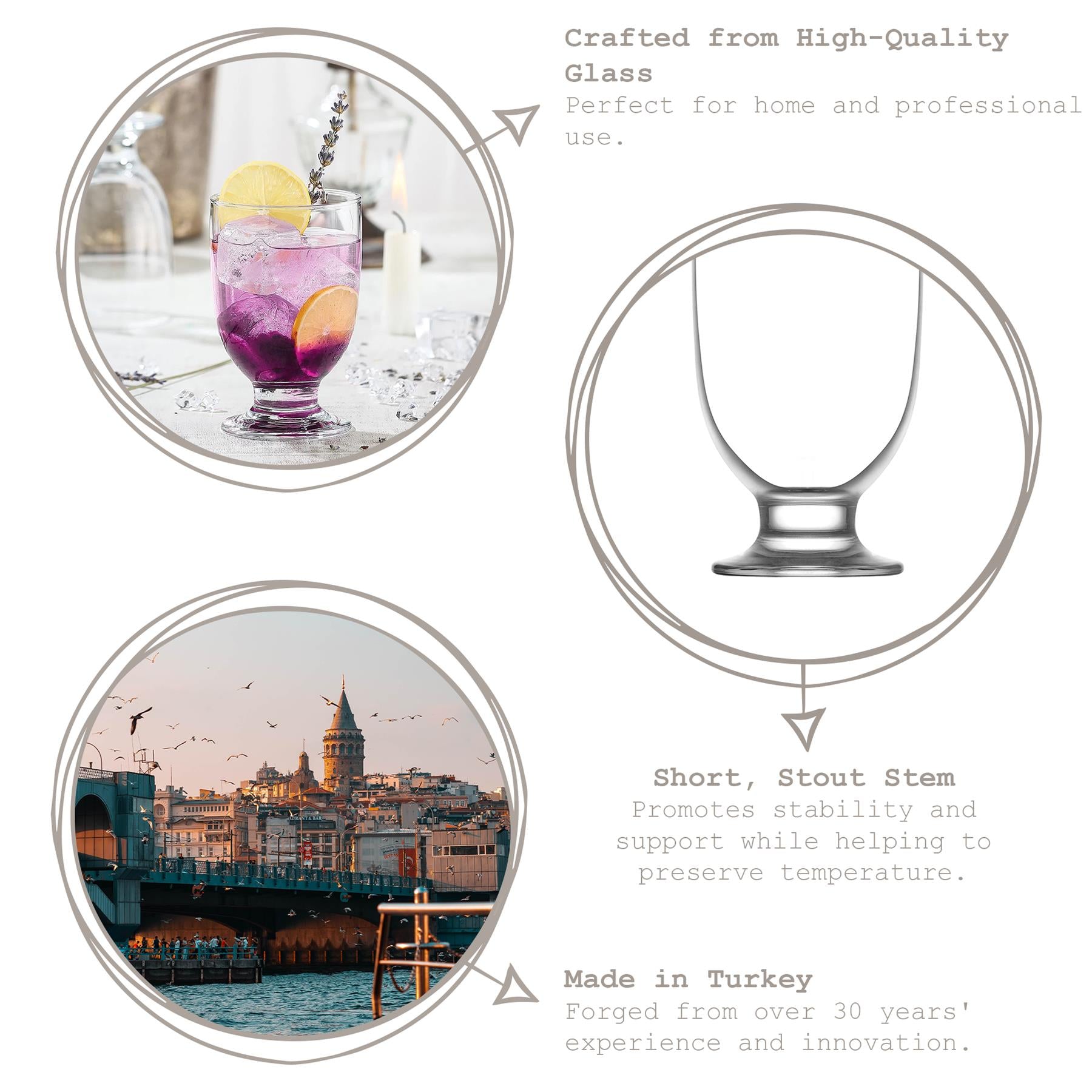 290ml Tokyo Glass Footed Tumbler