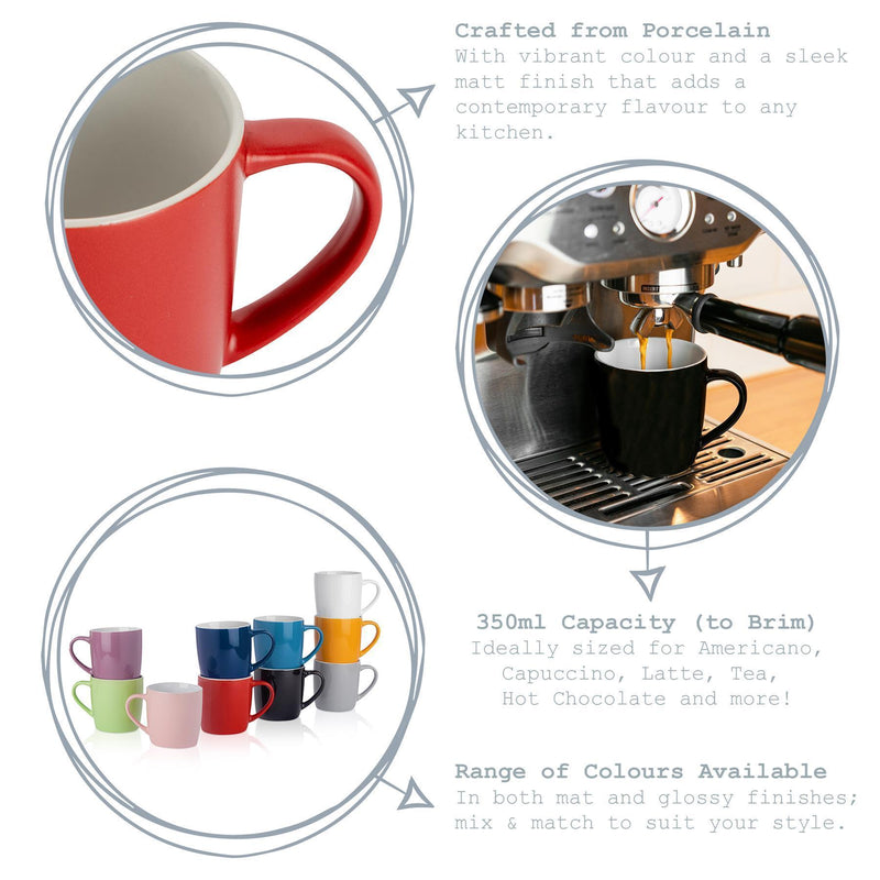 Argon Tableware Contemporary Coffee Mug - Black Matt - 350ml Key Features