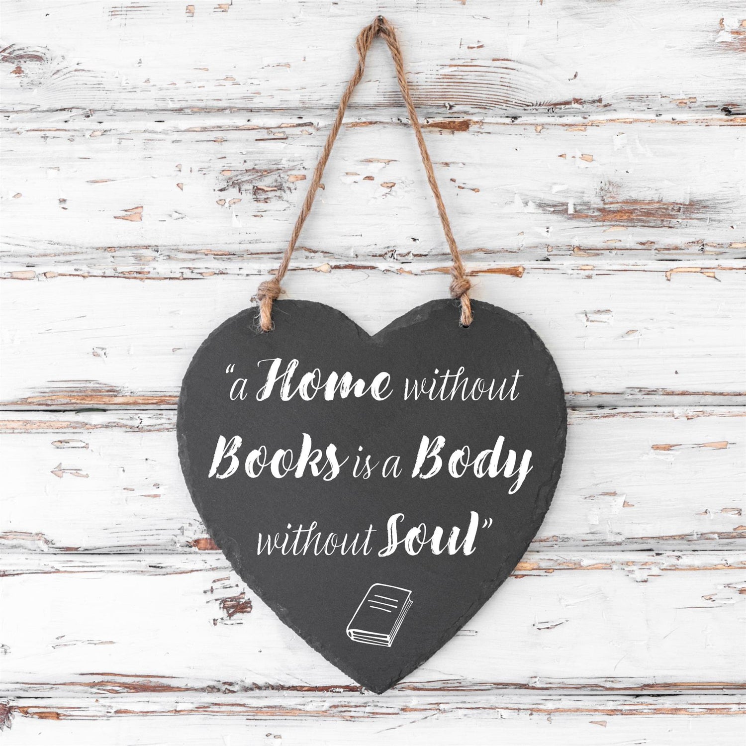 Slate Heart Hanging Memo Board