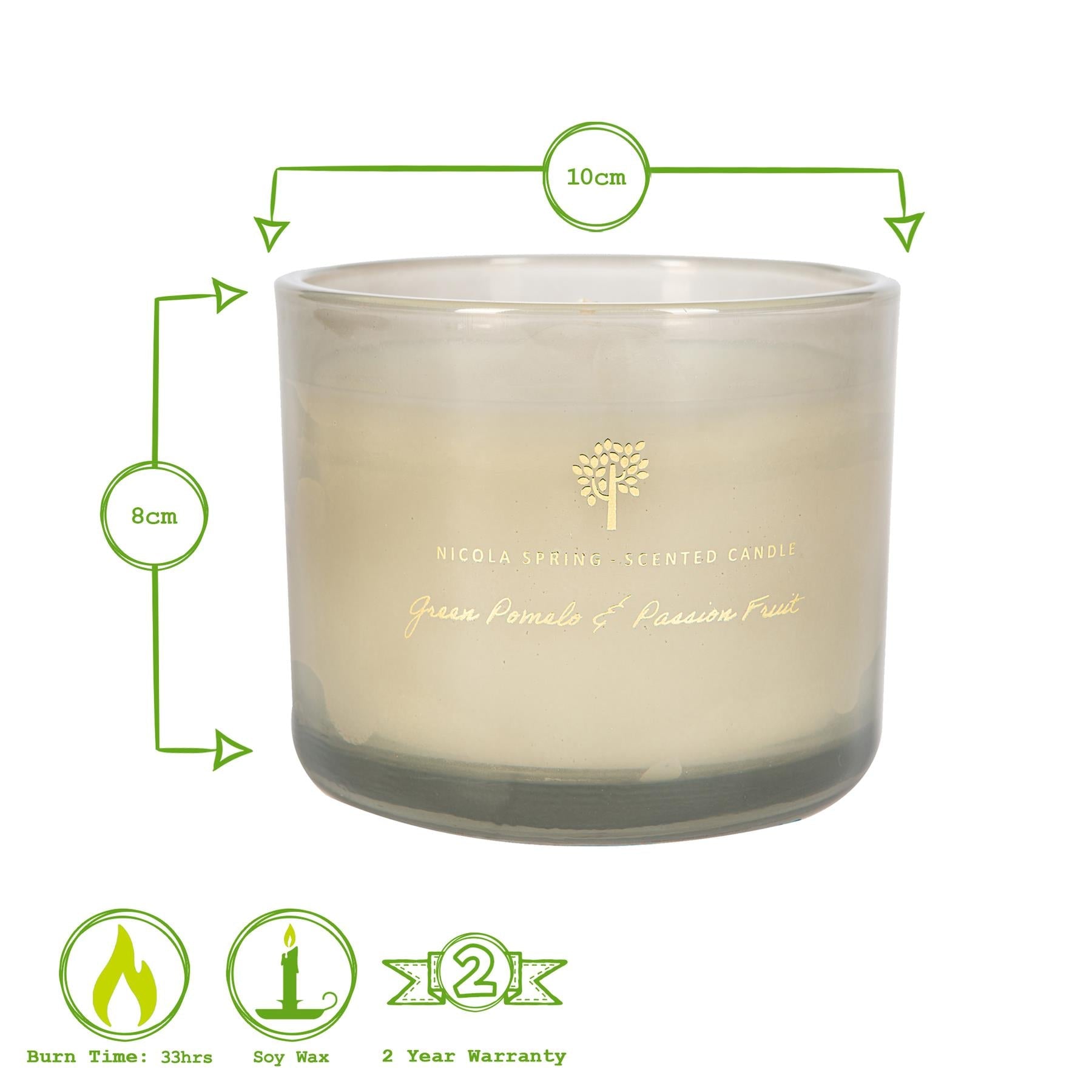 300g Green Pomelo &amp; Passion Fruit Soy Wax Scented Candle