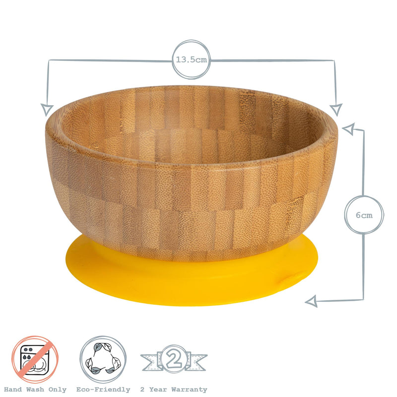 Tiny Dining Kids Bamboo Suction Bowl - 14cm - Brown