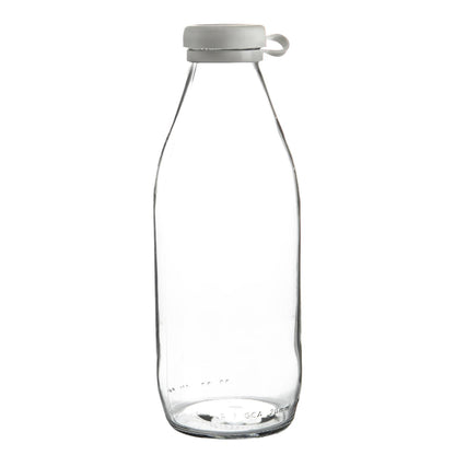 Glass Milk Bottle with Silicone Lid - 1 Litre