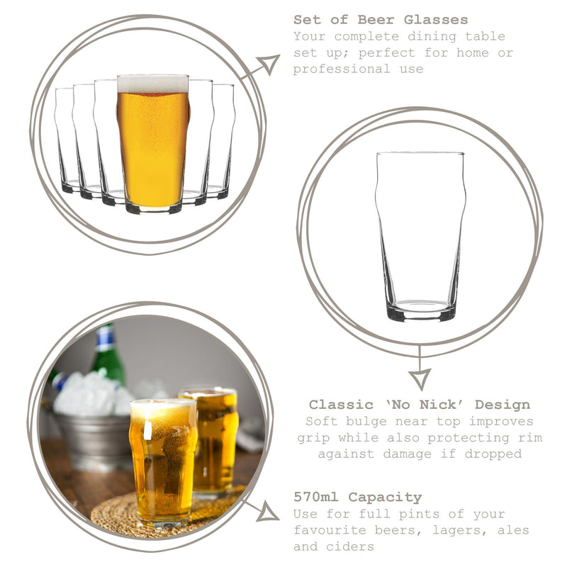 570ml Nonic Beer Glass - By Rink Drink