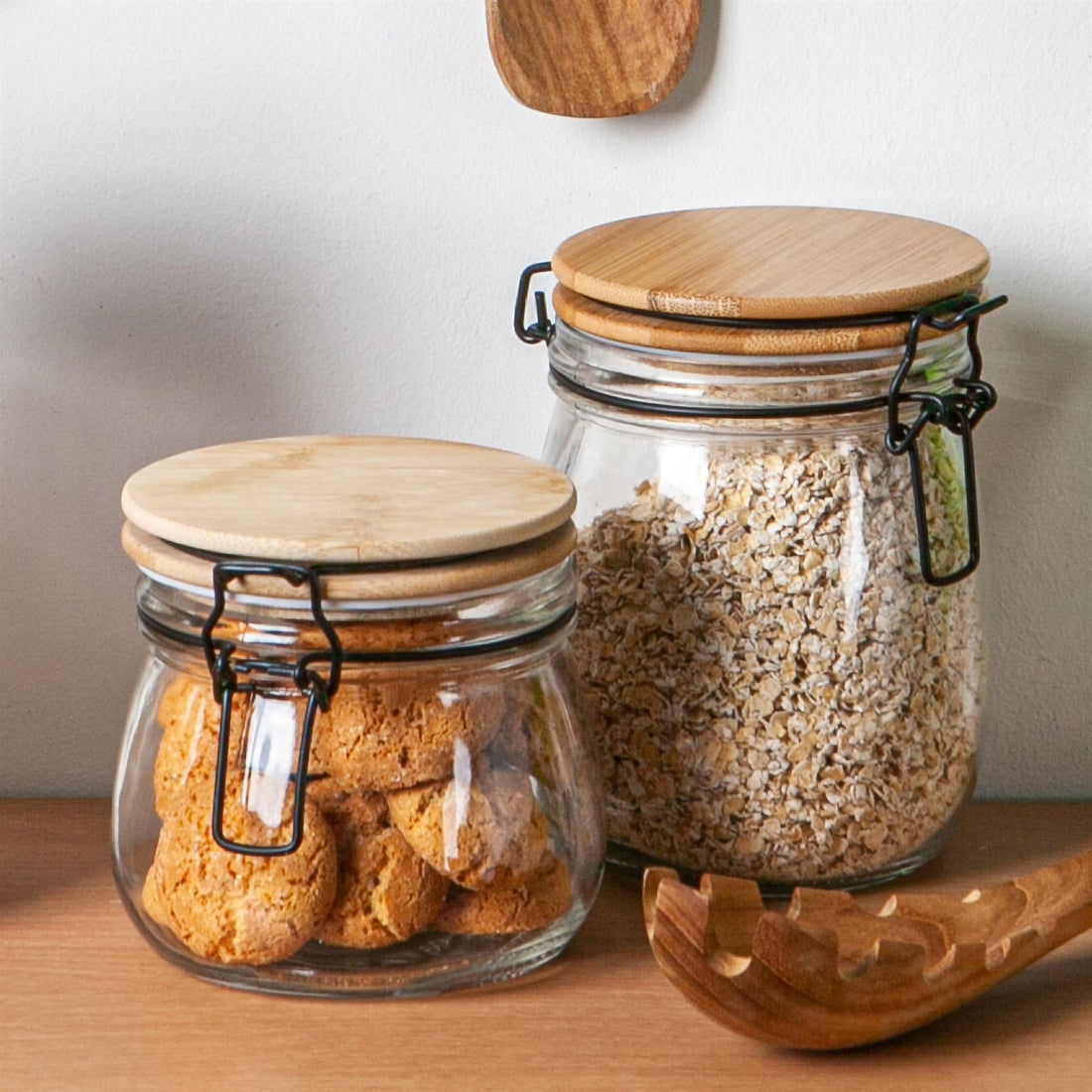 Storage Jar with Wooden Lid - 500ml - White Seal