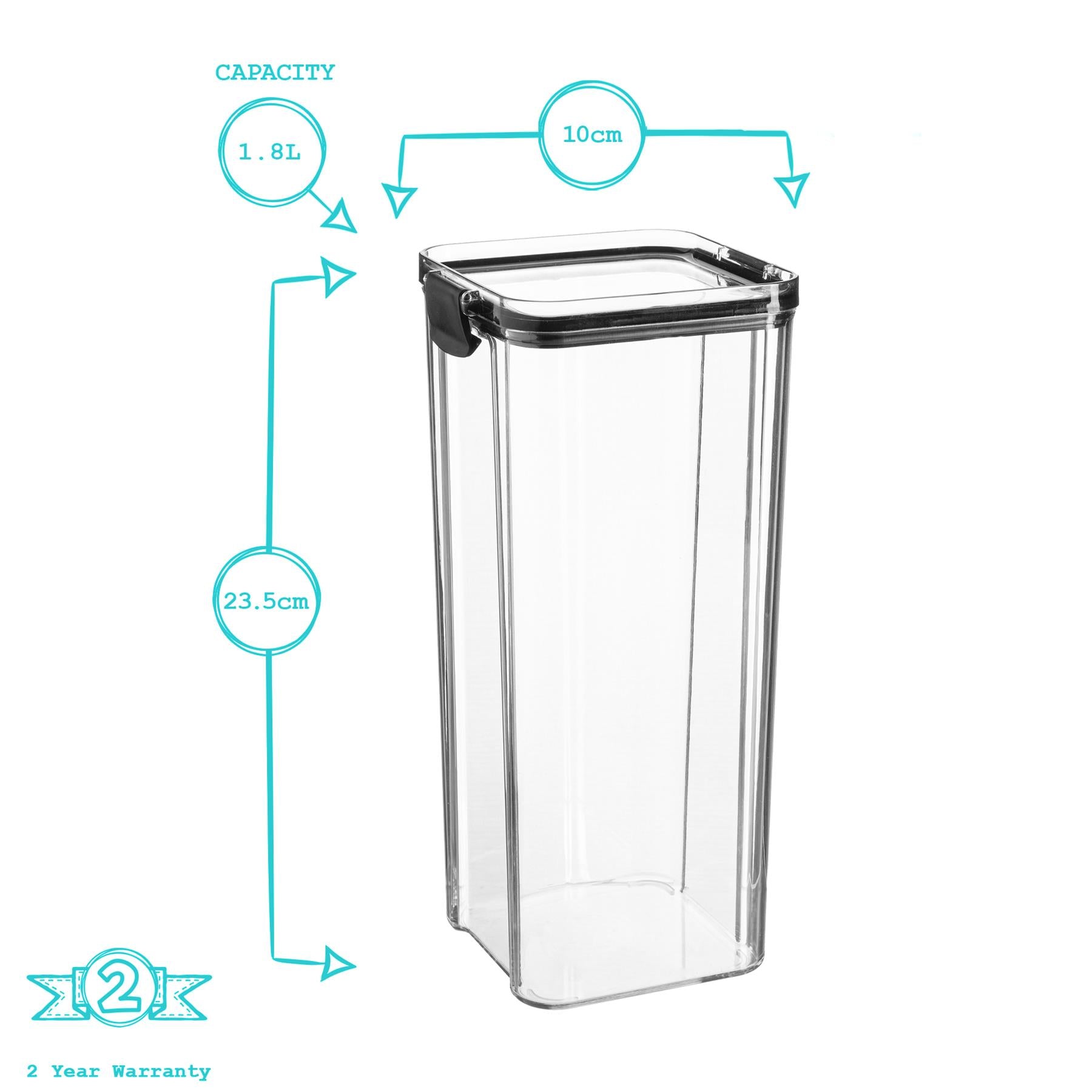 Food Storage Container - 1.8 Litre - Black