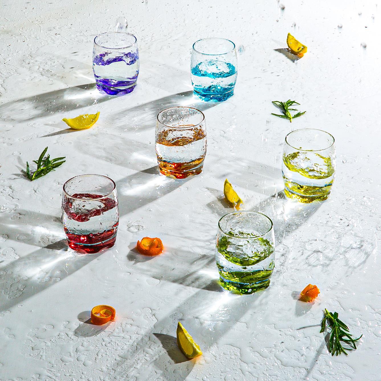 6 Piece Adora Rainbow Whisky Glasses Set - 290ml