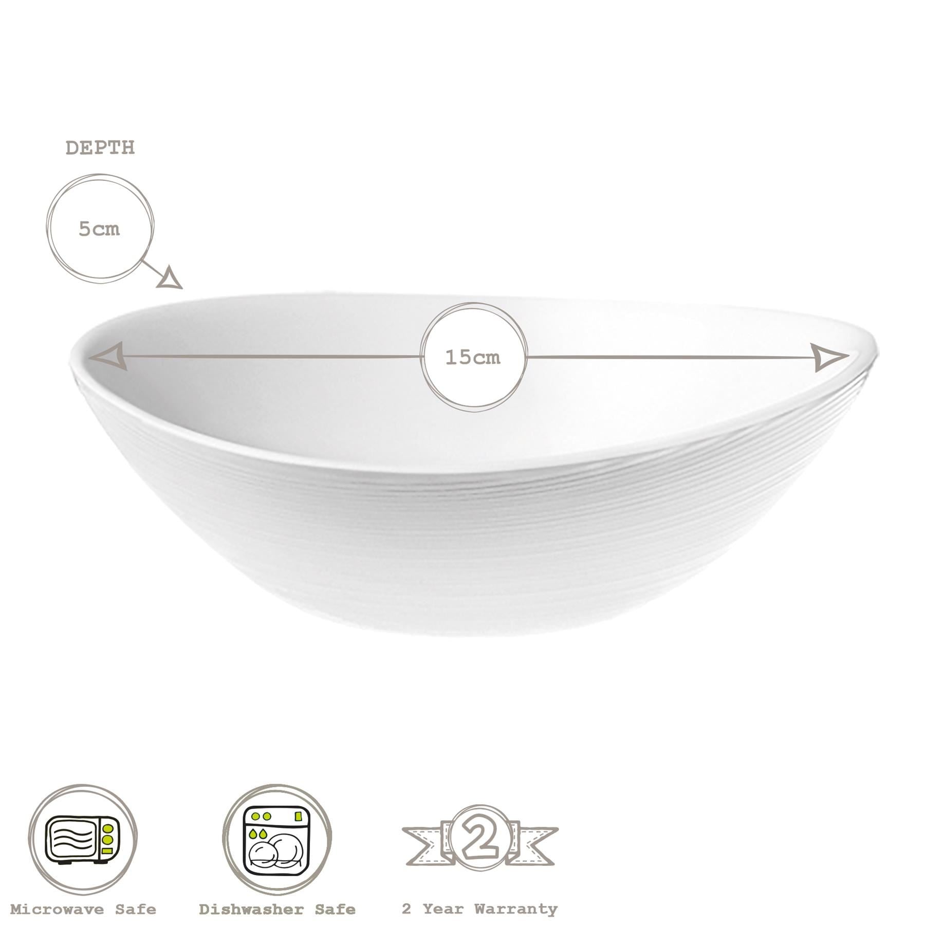 White 15cm Prometeo Oval Glass Cereal Bowl