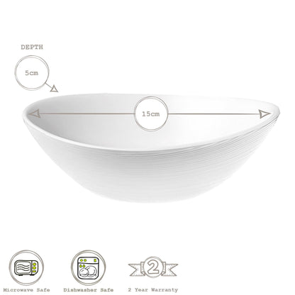 White 15cm Prometeo Oval Glass Cereal Bowl