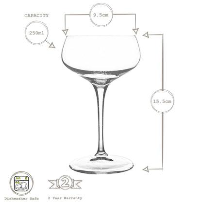 250ml Bartender Novecento Cocktail Glass