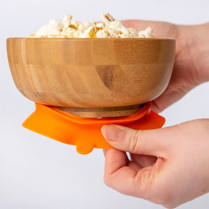 Kids Bamboo Bowl Suction Cup - Blue