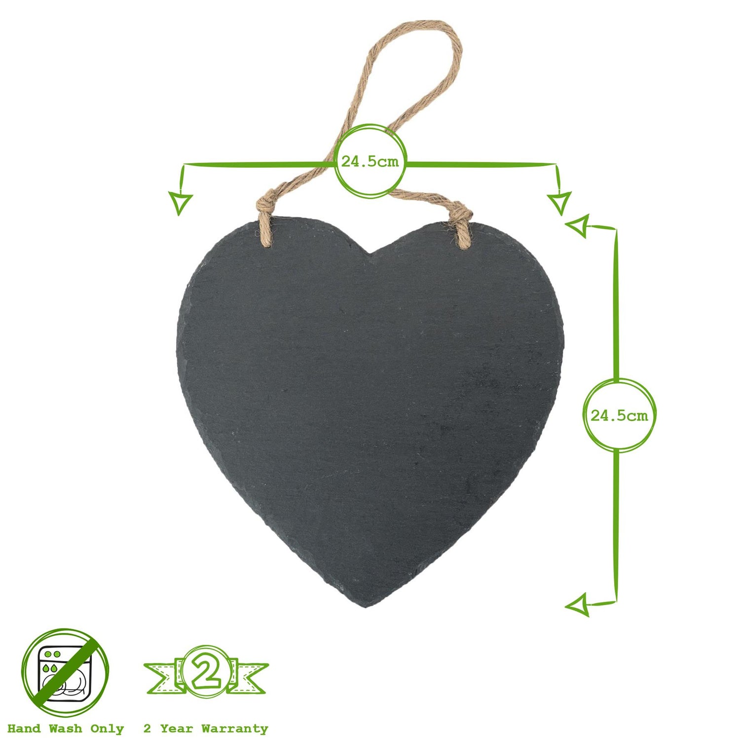 Slate Heart Hanging Memo Board