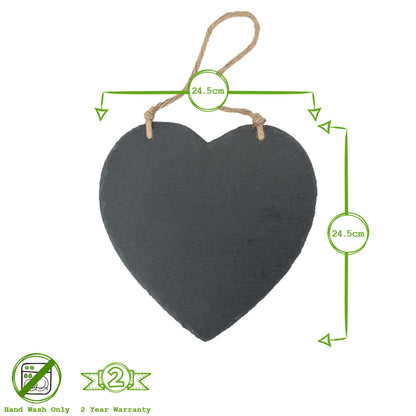 Slate Heart Hanging Memo Board
