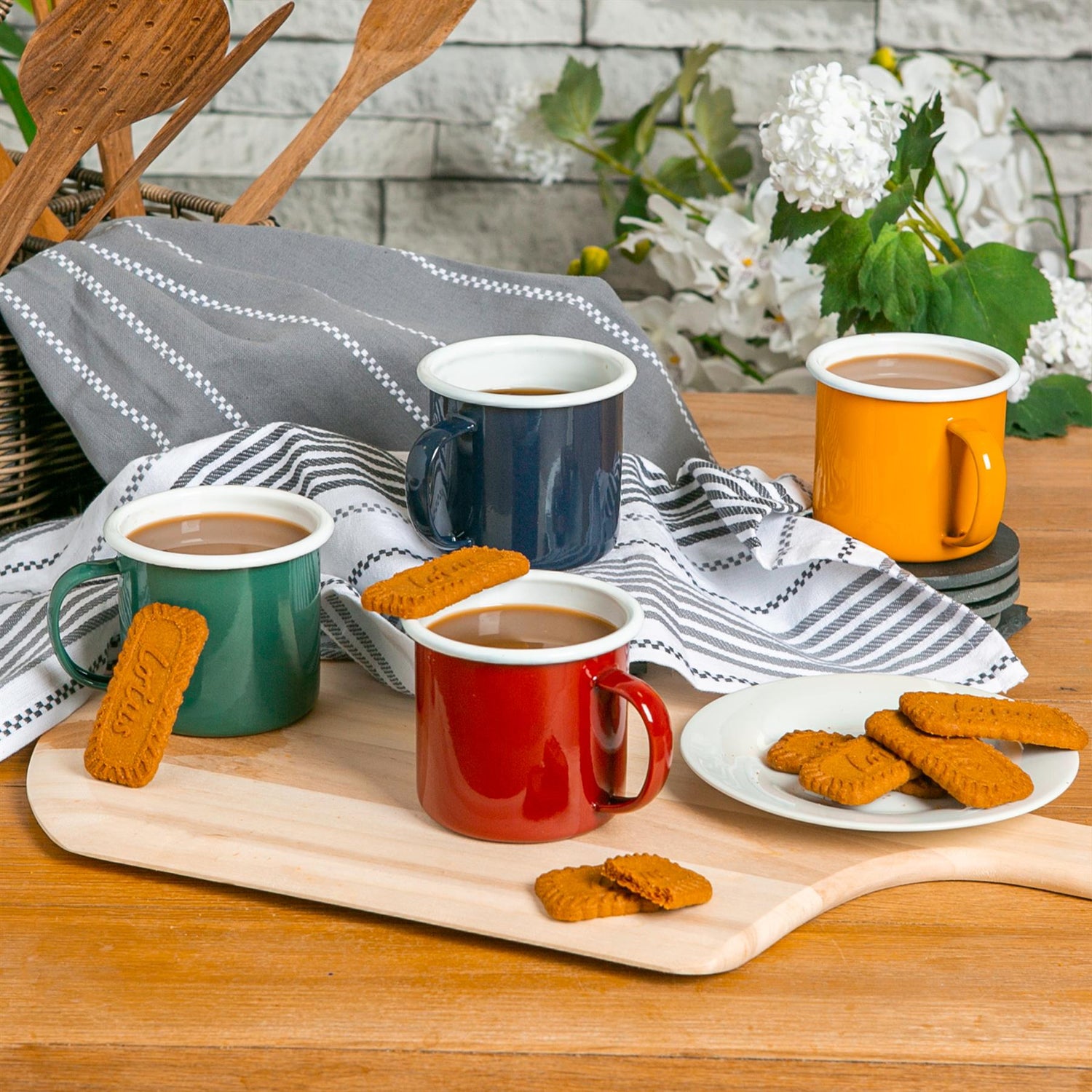 Coloured Enamel Mug - 375ml - Yellow