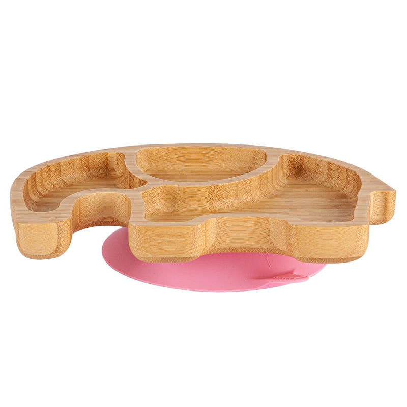 Tiny Dining Bamboo Kids Elephant Suction Plate - Pink