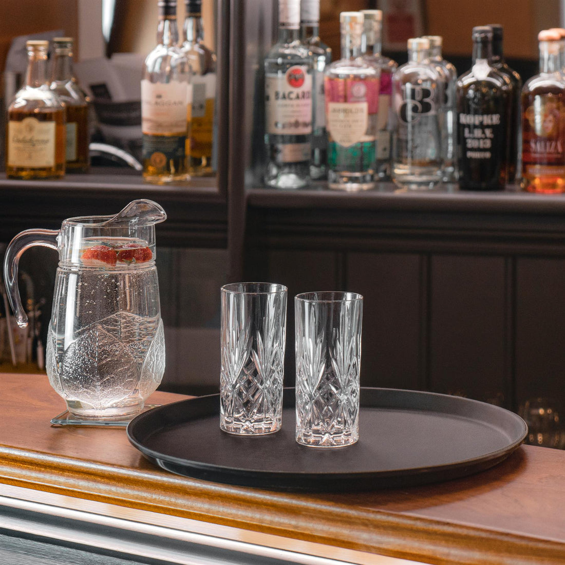 Black 79cm Oval Non-Slip Serving Tray