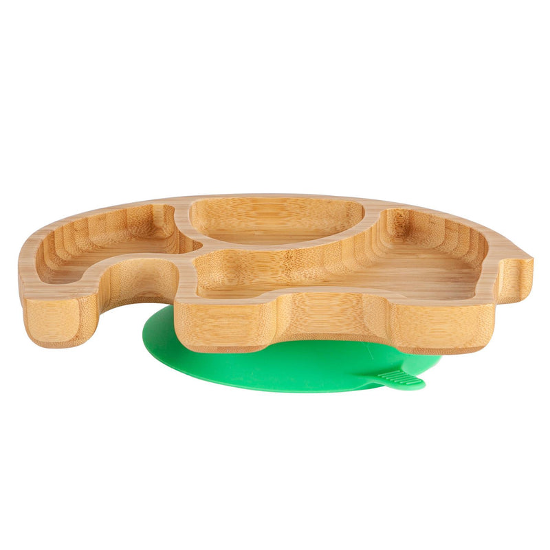 Tiny Dining Bamboo Kids Elephant Suction Plate - Green